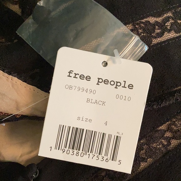 NWT Free People Elle Lace Shadow Stripe Minidress - Picture 6 of 6